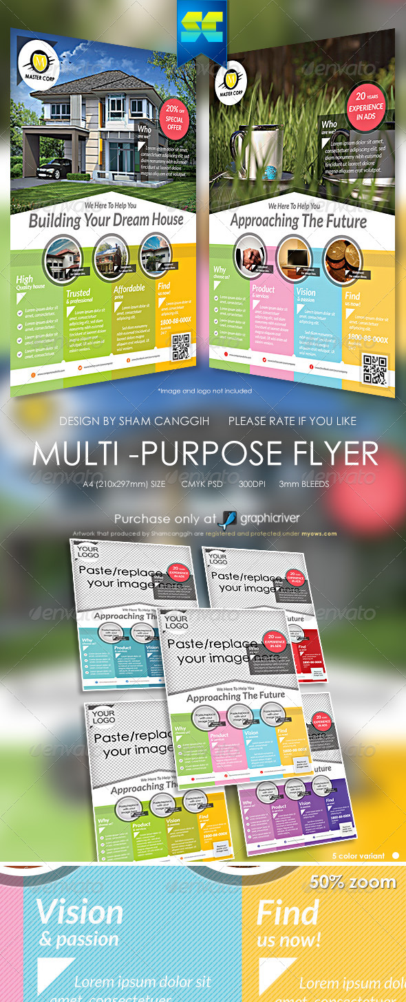 Modern Multi-Purpose Company Flyer (Print Templates)