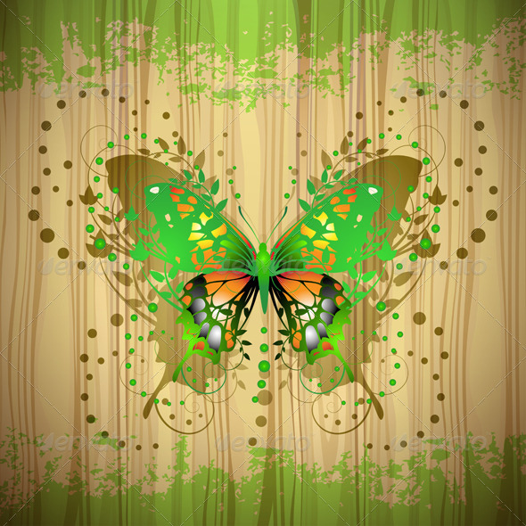 GraphicRiver Butterfly over Wood 5576239 GraphicRiver Butterfly over Wood 5576239