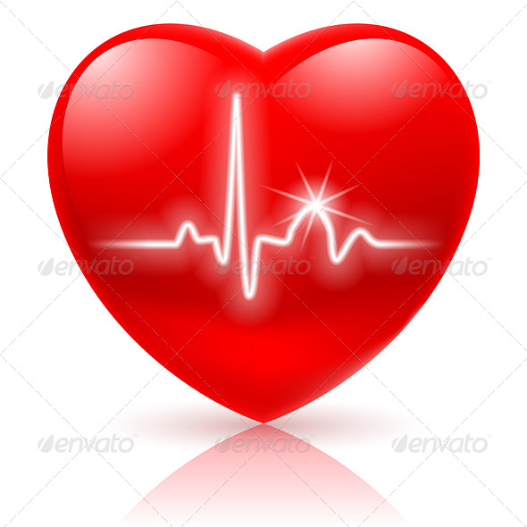 GraphicRiver Heart with Cardiogram 5587267 GraphicRiver Heart with Cardiogram 5587267