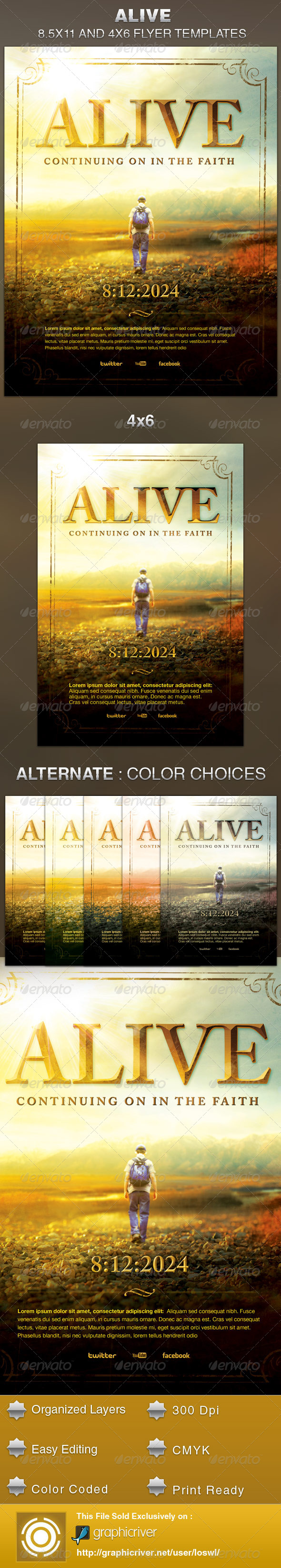 Alive Church Flyer Template - Church Flyers