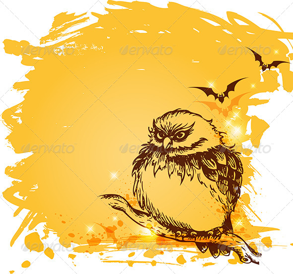 GraphicRiver Grunge Background with Owl 5593159 GraphicRiver Grunge Background with Owl 5593159