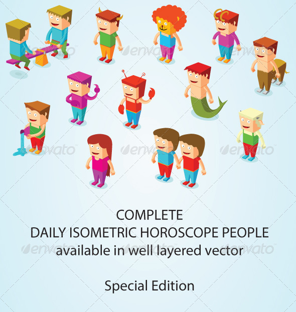 GraphicRiver Isometric Horoscope People 5593600 GraphicRiver Isometric Horoscope People 5593600