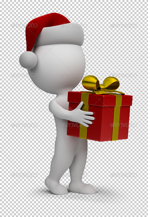 GraphicRiver 3D Small People Santa with a Gift 5595805 GraphicRiver 3D Small People Santa with a Gift 5595805