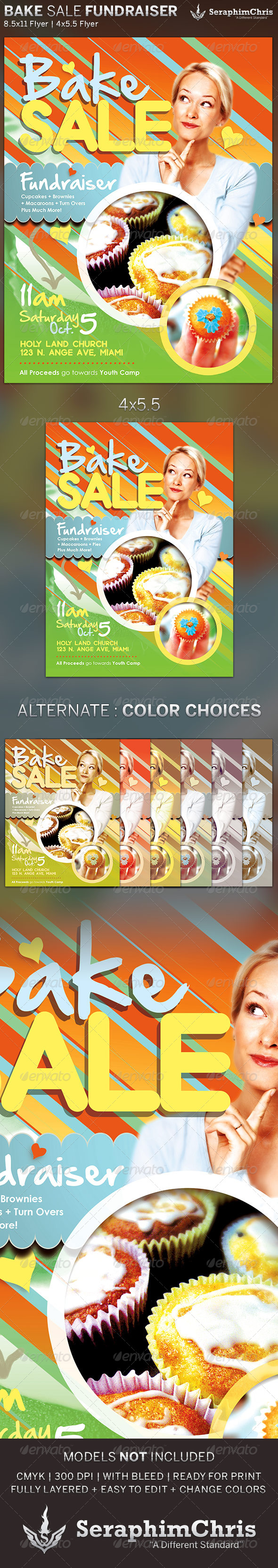 Bake Sale: Church Fundraiser Flyer Template - Print Templates