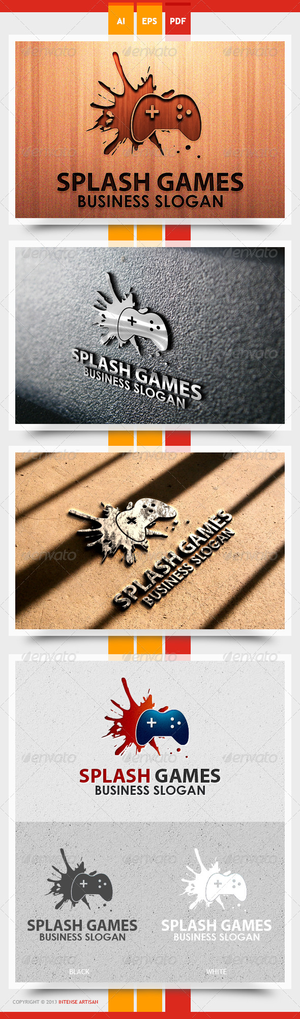 GraphicRiver Splash Games Logo Template 5611670 GraphicRiver Splash Games Logo Template 5611670