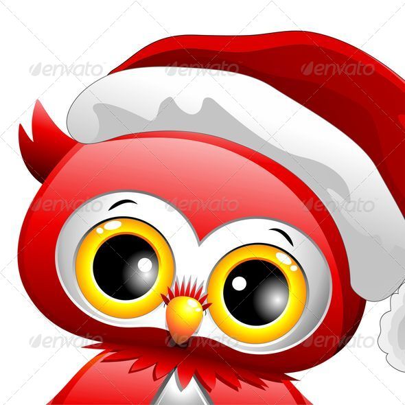 GraphicRiver Baby Owl Christmas Santa 5613425 GraphicRiver Baby Owl Christmas Santa 5613425