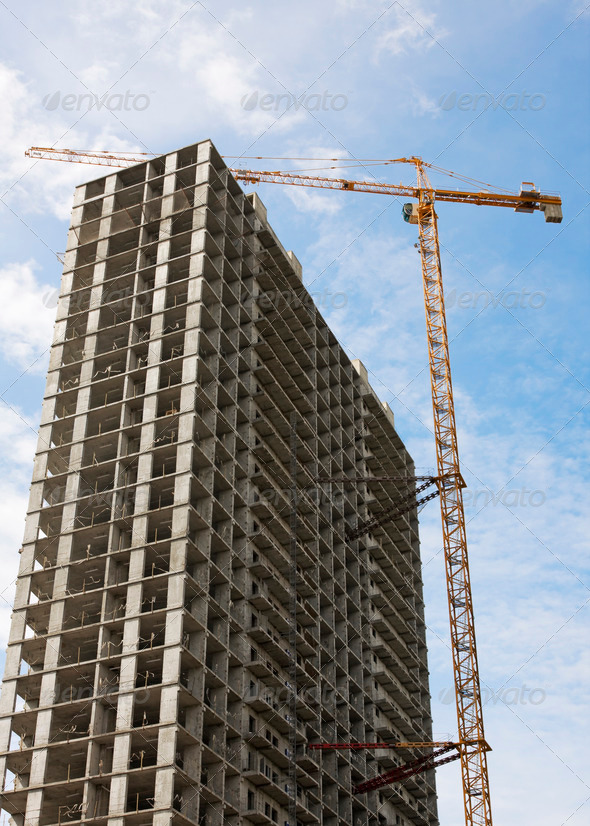 Construction of a Skyscraper - Stock Photo - Images