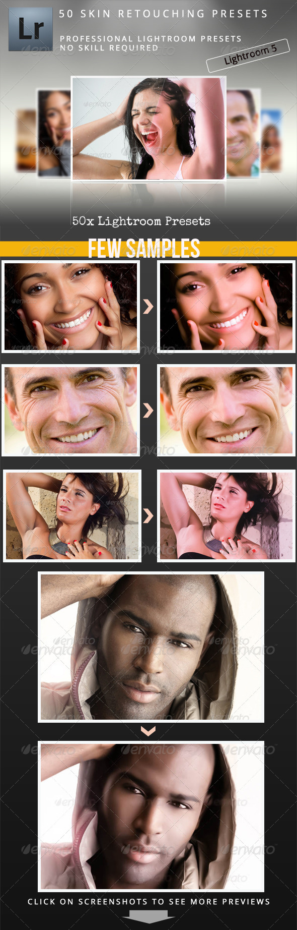 50 Skin Retouching Presets - Lightroom Presets Add-ons