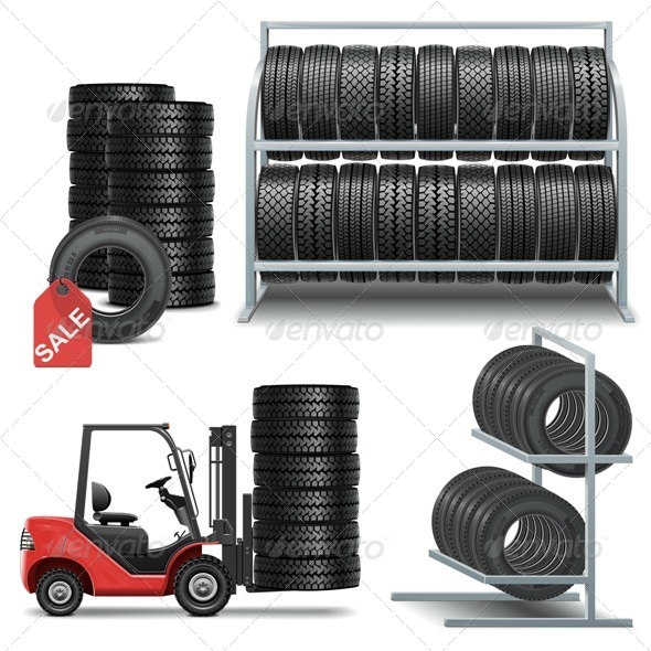 GraphicRiver Vector Tire Shop Icons 5622104 GraphicRiver Vector Tire Shop Icons 5622104