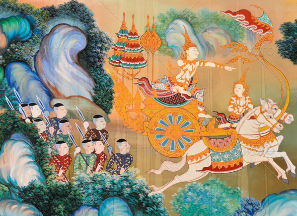 Traditional Thai mural painting