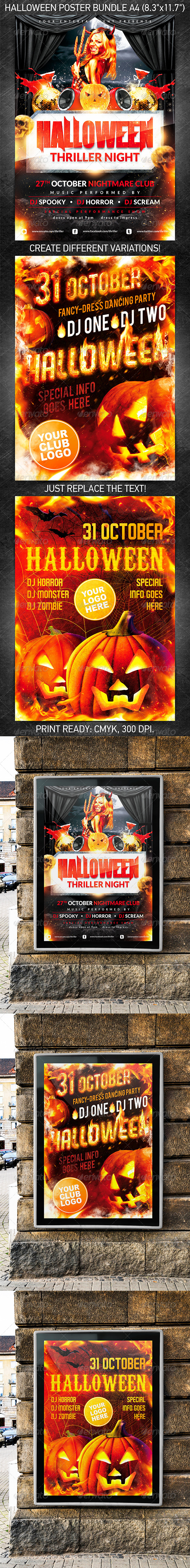 Halloween Party Poster Bundle - Holidays Events