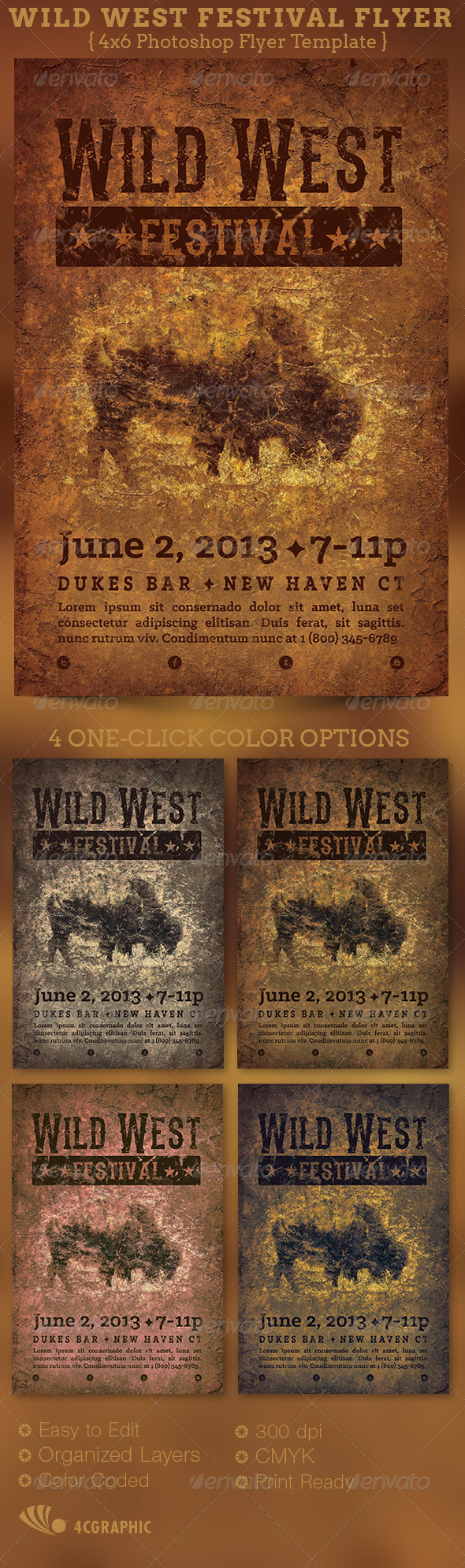 Wild West Festival Flyer Template (Events)