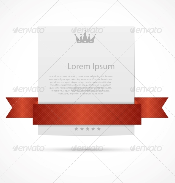 GraphicRiver White Card with Ribbon Vector Illustration 5632112 GraphicRiver White Card with Ribbon Vector Illustration 5632112