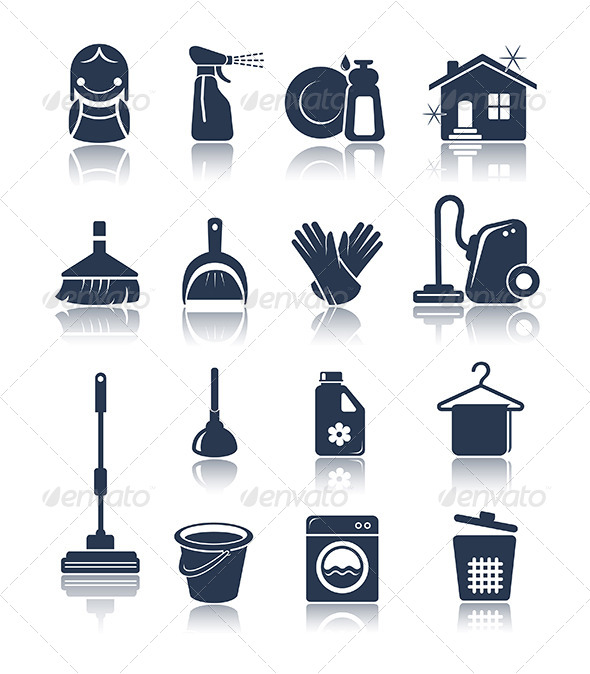GraphicRiver Cleaning blue icons 5633765 GraphicRiver Cleaning blue icons 5633765