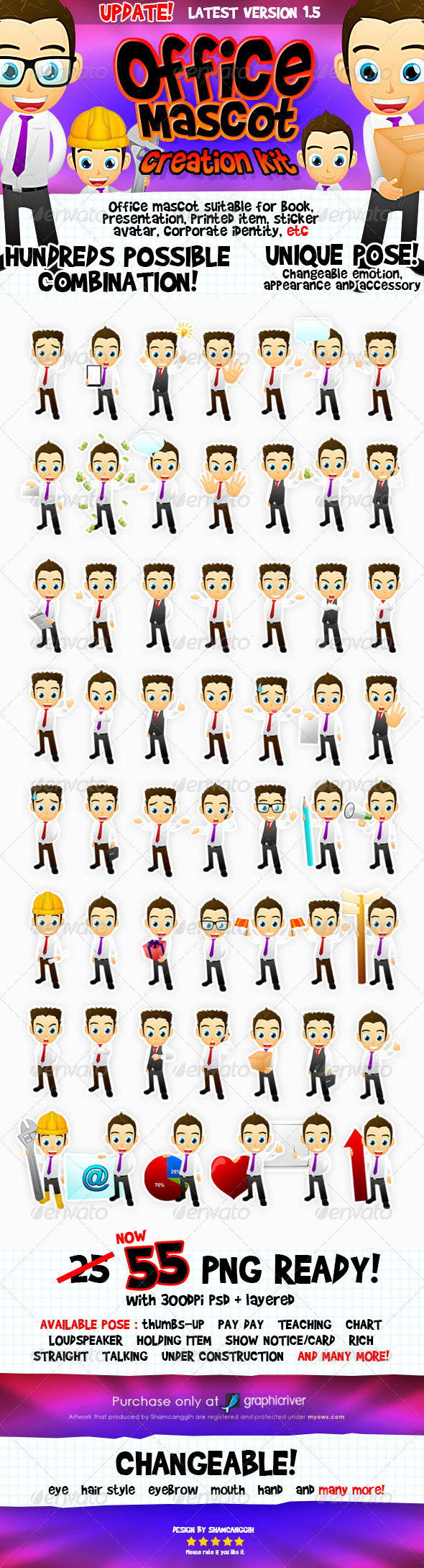 Male Office And Business Mascot - Characters Illustrations
