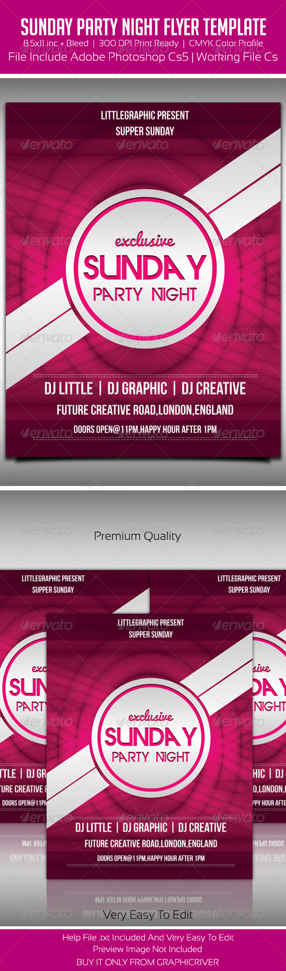 Party Flyer Template 3 - Flyers Print Templates