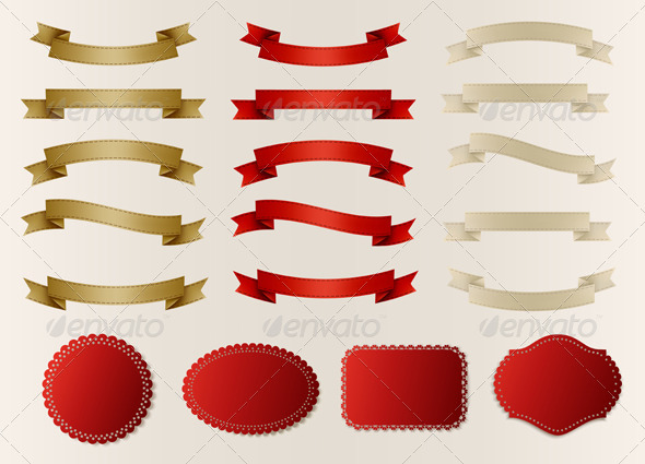 GraphicRiver Set of Retro Ribbons Labels Stickers and Tags 5640747 GraphicRiver Set of Retro Ribbons Labels Stickers and Tags 5640747