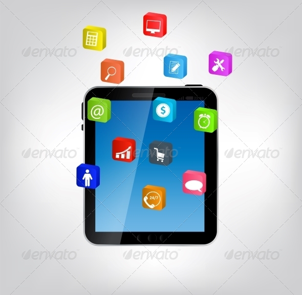GraphicRiver Mobile Phone with Icons 5646556 GraphicRiver Mobile Phone with Icons 5646556