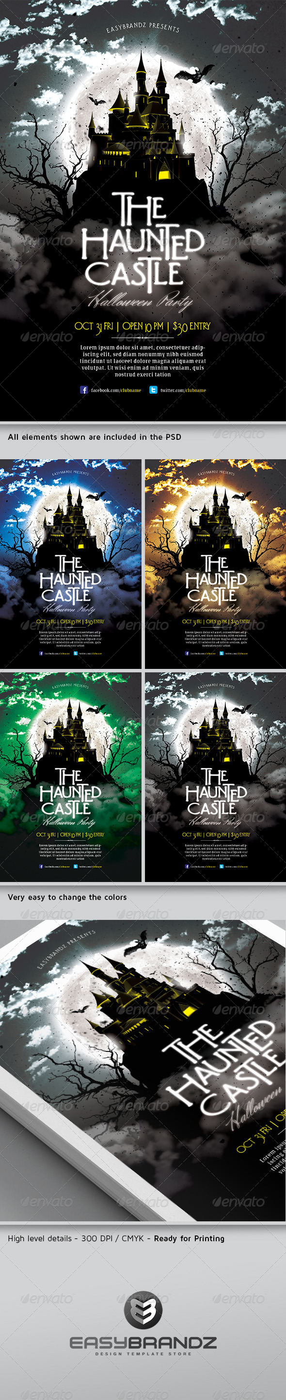 The Haunted Castle Flyer Template - Holidays Events