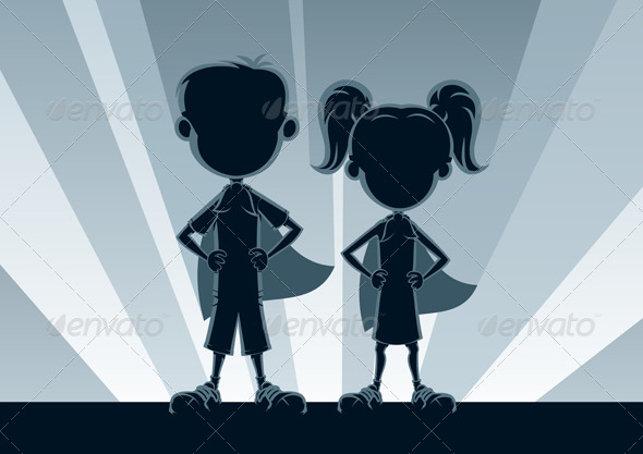 Superkids Silhouettes - People Characters