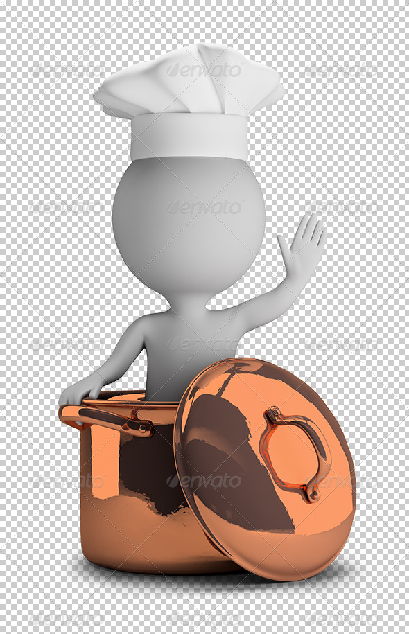 GraphicRiver 3D Small People Cook in a Copper Pan 5656503 GraphicRiver 3D Small People Cook in a Copper Pan 5656503