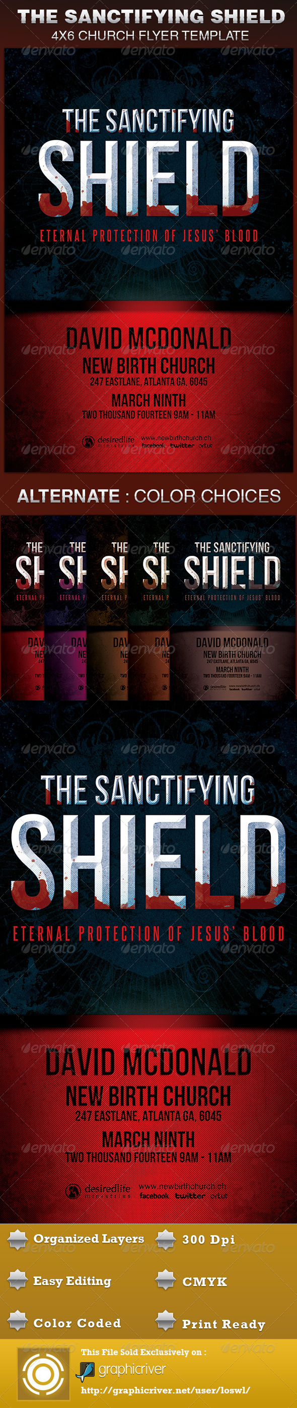 The Sanctifying Shield Church Flyer Template - Church Flyers