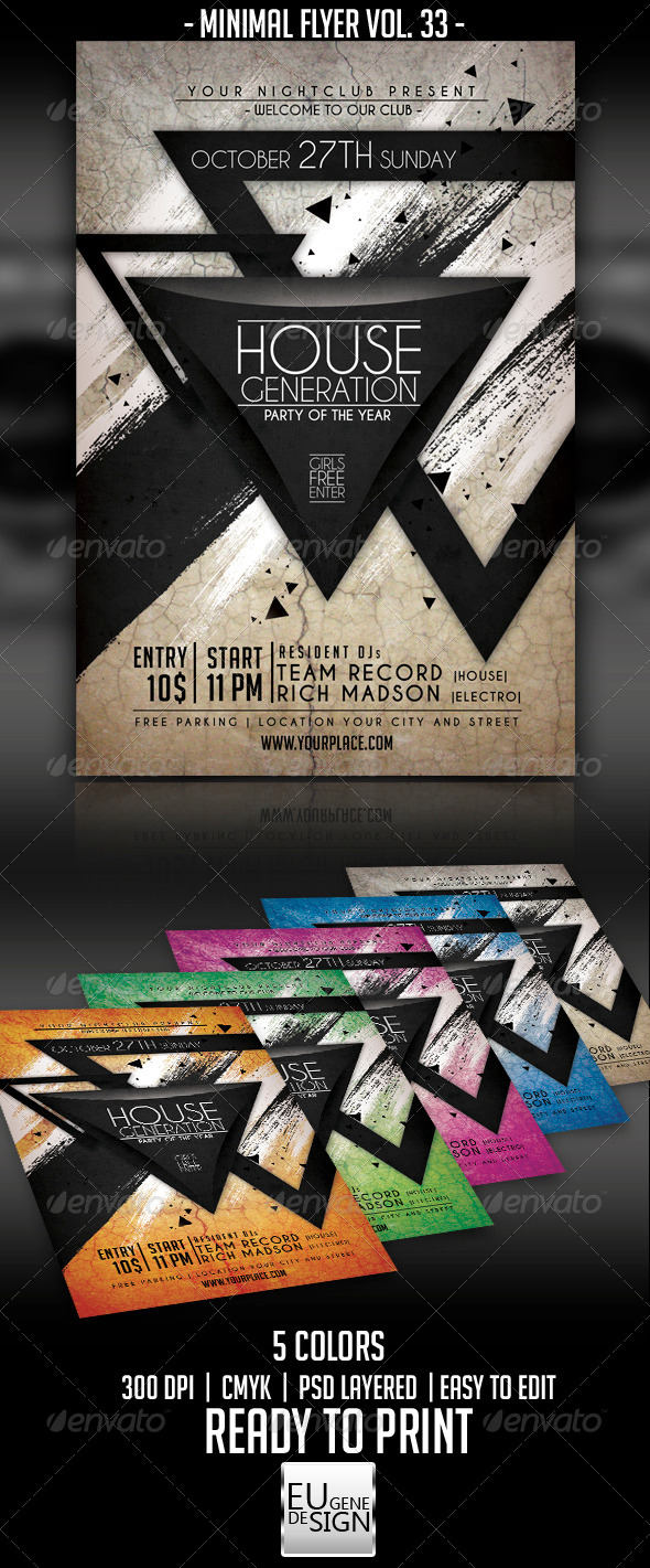 Minimal Flyer Vol. 33 - Clubs & Parties Events
