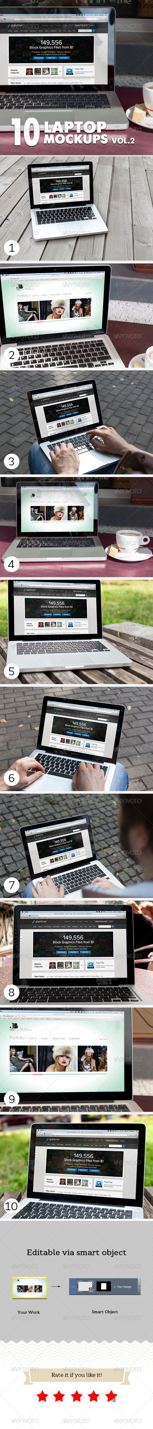 10 Laptop Mockups Vol.2 - Laptop Displays