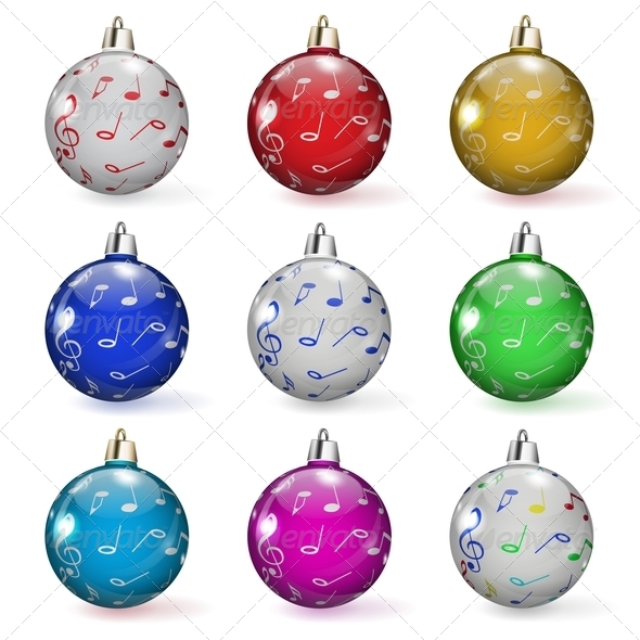 Set Of Christmas Balls - Christmas Seasons/Holidays