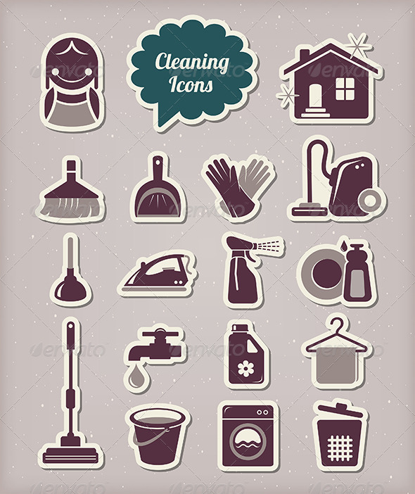 GraphicRiver Cleaning Icons Paper Cut Style 5663402 GraphicRiver Cleaning Icons Paper Cut Style 5663402