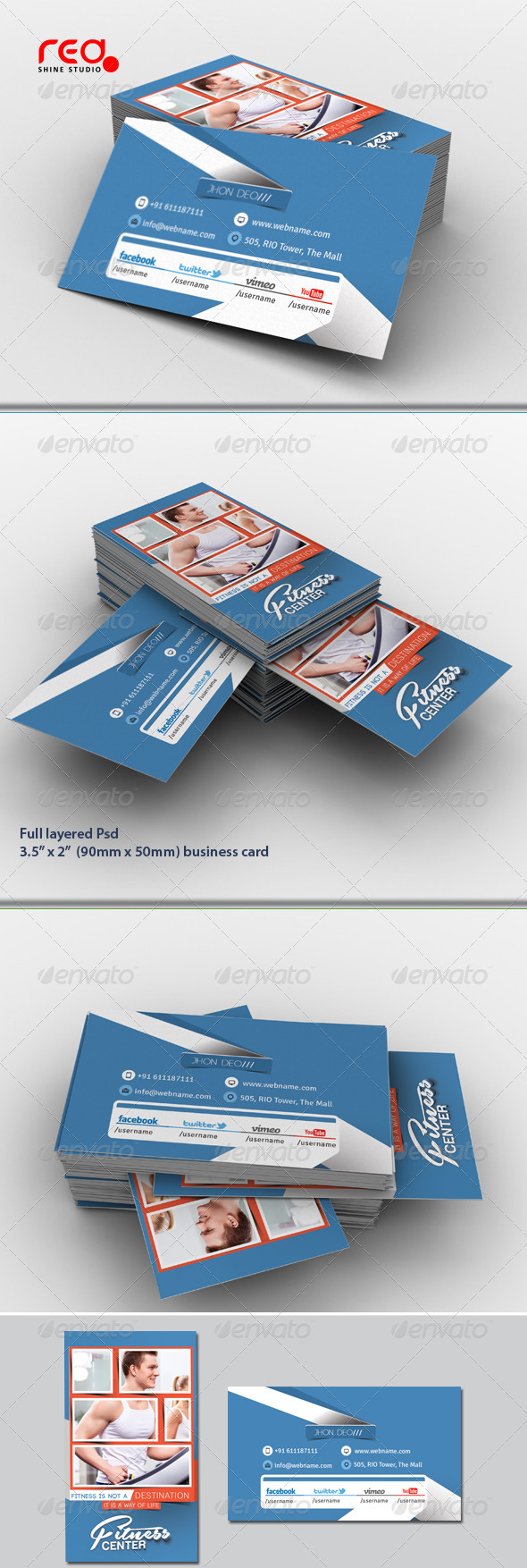 GraphicRiver Fitness Center Business Card Set 5676960 GraphicRiver Fitness Center Business Card Set 5676960