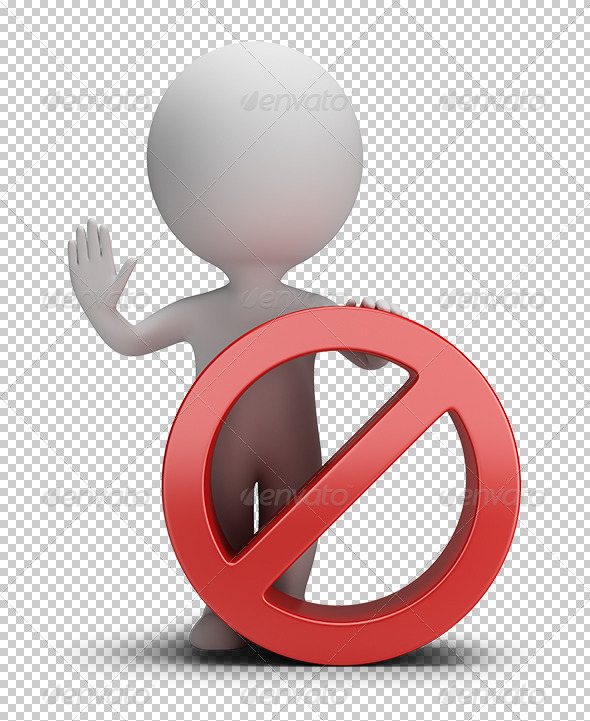 GraphicRiver 3D small people stop sign 5679912 GraphicRiver 3D small people stop sign 5679912