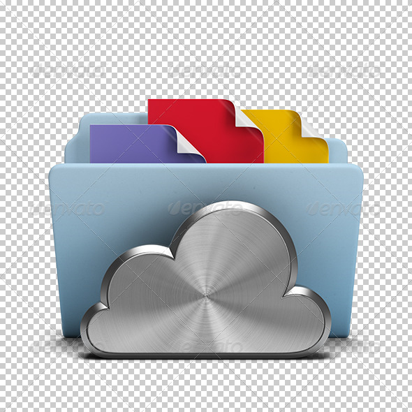 GraphicRiver Steel cloud and folder 5680384 GraphicRiver Steel cloud and folder 5680384