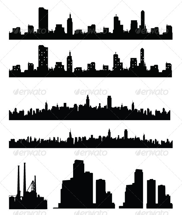 GraphicRiver City Silhouette Collections 5680405 GraphicRiver City Silhouette Collections 5680405