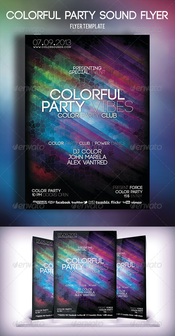 GraphicRiver Colorful Party Sound Flyer 5681977 GraphicRiver Colorful Party Sound Flyer 5681977