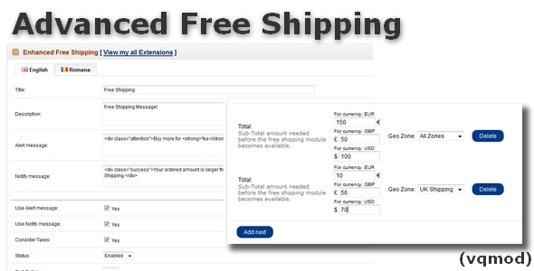 Free Shipping Enhanced for OpenCart - CodeCanyon Item for Sale