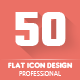 50 Piece Flat icon Design Kit - V1