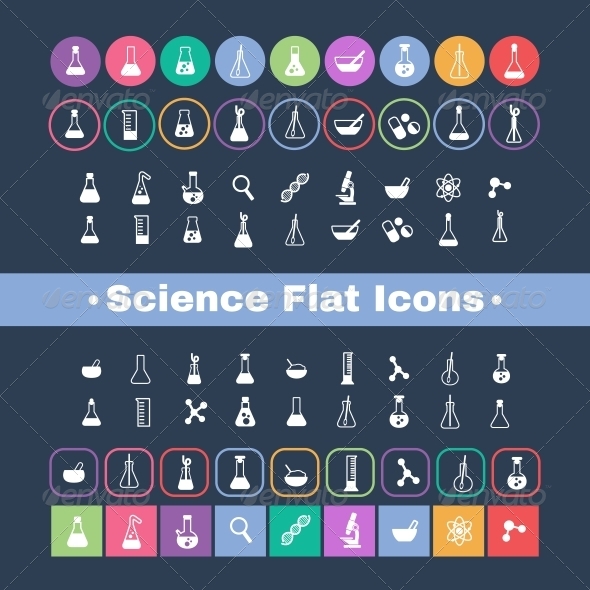 GraphicRiver Flat Science Icons 5685500 GraphicRiver Flat Science Icons 5685500