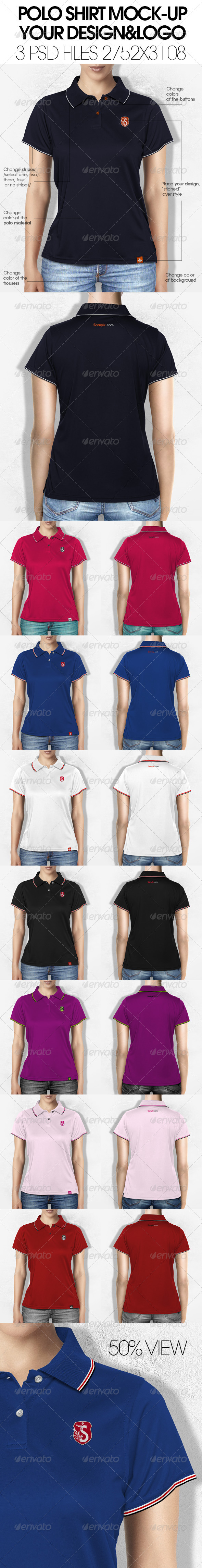 GraphicRiver Woman Polo Shirt Mock-Up 5687569 GraphicRiver Woman Polo Shirt Mock-Up 5687569