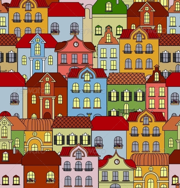 GraphicRiver Seamless Pattern with Retro Buildings and Houses 5690911 GraphicRiver Seamless Pattern with Retro Buildings and Houses 5690911