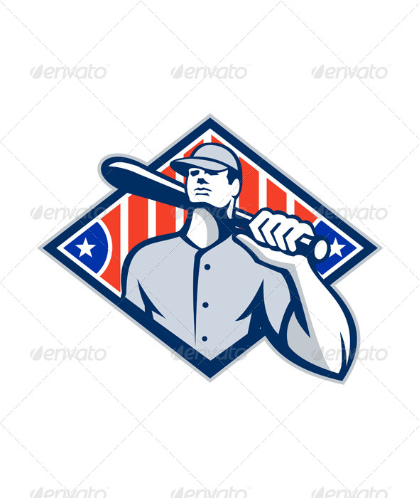 GraphicRiver Baseball Batter Hitter Bat Shoulder Retro 5692275 GraphicRiver Baseball Batter Hitter Bat Shoulder Retro 5692275