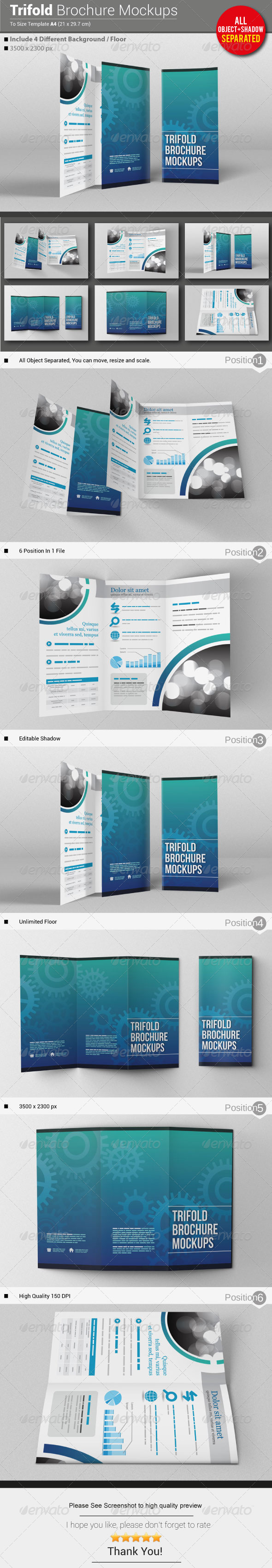 GraphicRiver Trifold Brochure Mockups 5694180 GraphicRiver Trifold Brochure Mockups 5694180