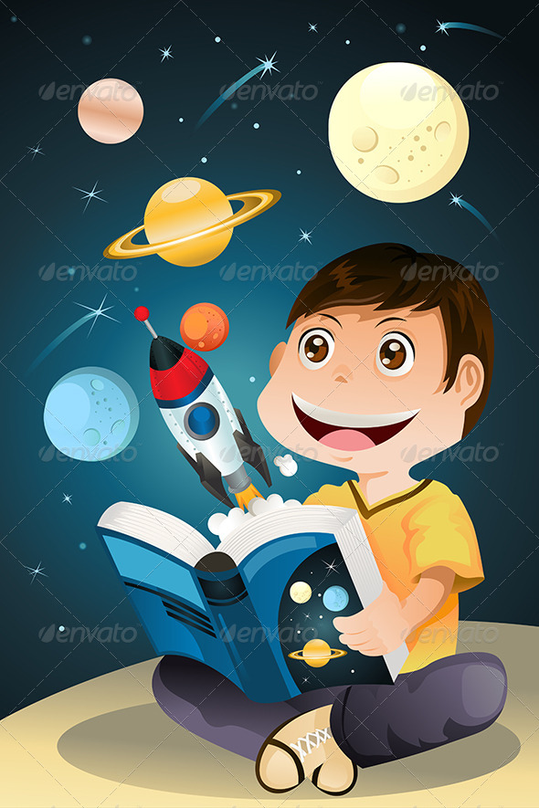 GraphicRiver Boy Reading Astronomy Book 5701905 GraphicRiver Boy Reading Astronomy Book 5701905
