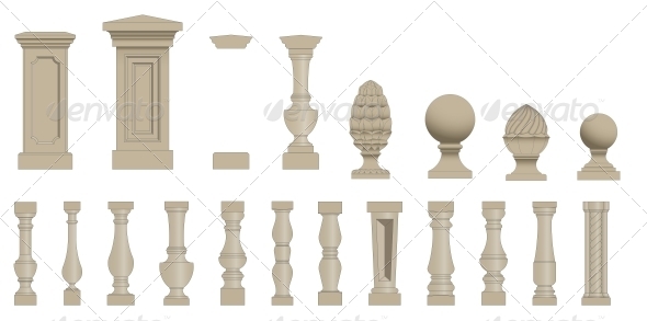 GraphicRiver Set of Silhouettes Balusters 5702768 GraphicRiver Set of Silhouettes Balusters 5702768