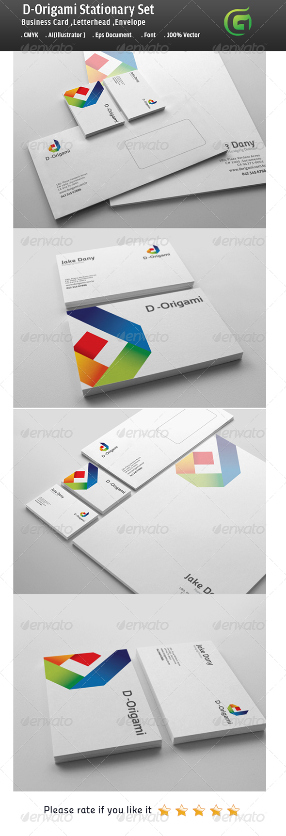 GraphicRiver D-Origami Stationary Design 5632483 GraphicRiver D-Origami Stationary Design 5632483