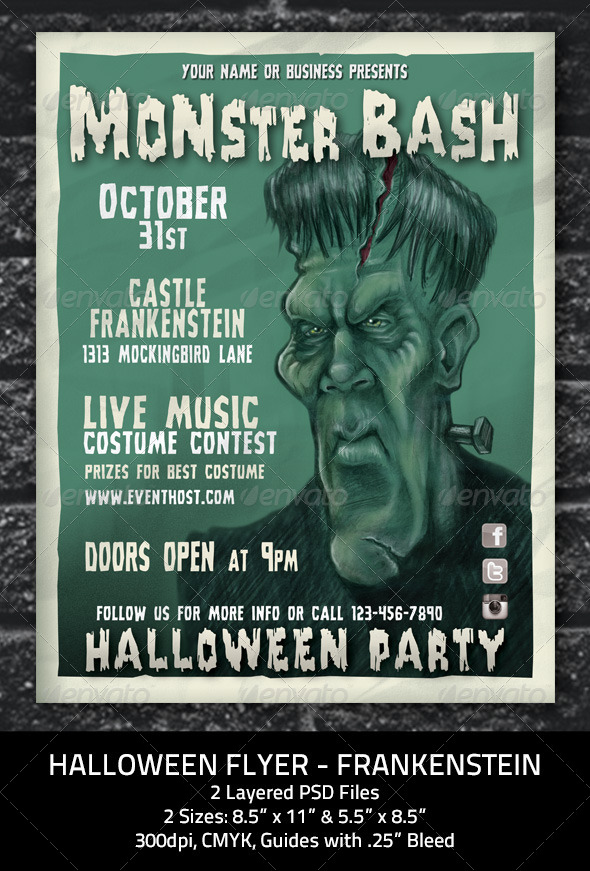 GraphicRiver Halloween Flyer Frankenstein Monster 5633677 GraphicRiver Halloween Flyer Frankenstein Monster 5633677