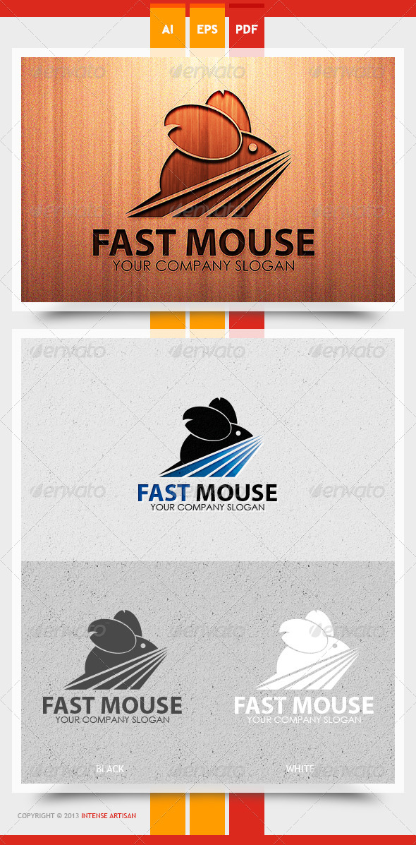 Fast Mouse Logo Template - Animals Logo Templates