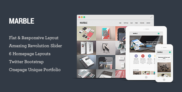 Marble - Flat Responsive HTML5 Template - Creative Site Templates