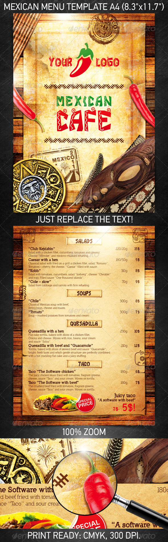 Mexican Menu Template - Restaurant Flyers