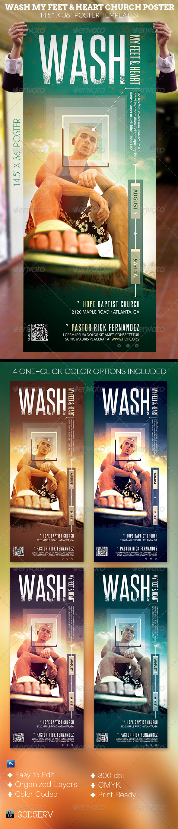 GraphicRiver Wash My Feet and Heart Church Poster Template 5714930 GraphicRiver Wash My Feet and Heart Church Poster Template 5714930